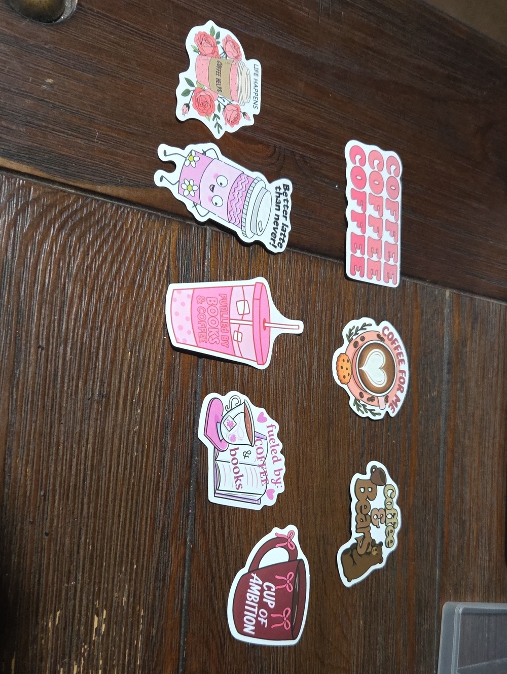 Pink Coffee Sticker Pack for Home Party Supplies